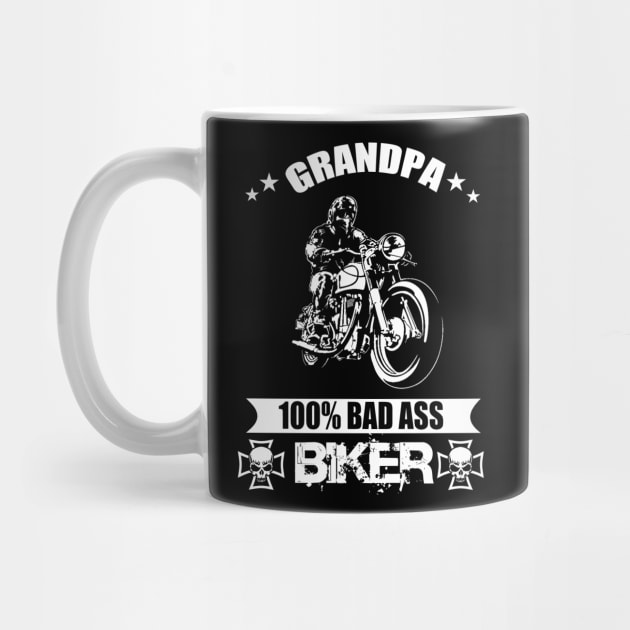 Grandpa 100% Badass Biker by Marks Marketplace